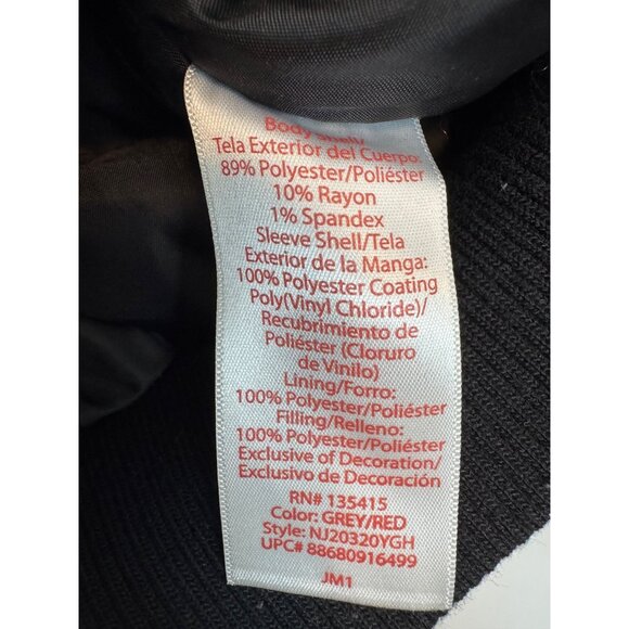 Vintage No Boundaries Womens Varsity Jacket Size S Gray/Red Black Faux Leather S - Picture 5 of 5